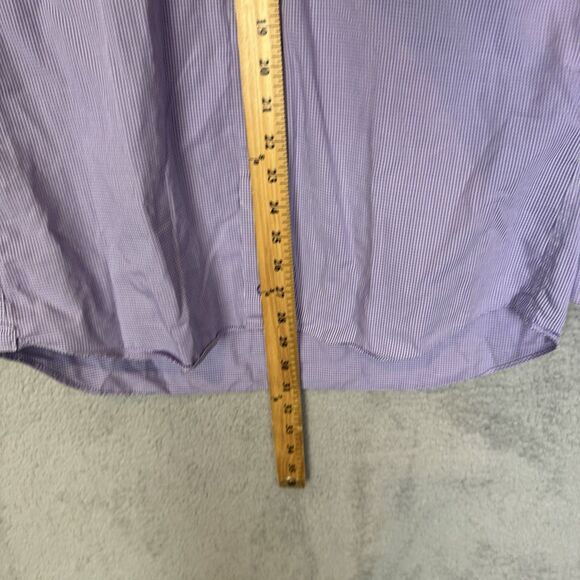 S David Donahue Shirt Mens 15.5 32/33 Purple Long Sleeve Button Up Dress - Picture 6 of 8